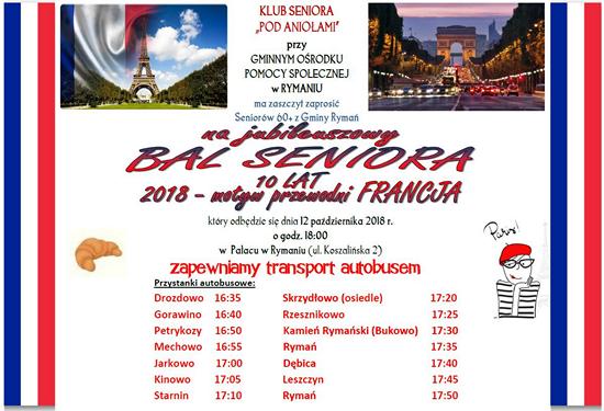 Bal Seniora 2018 plakat rozklad jazdy 550