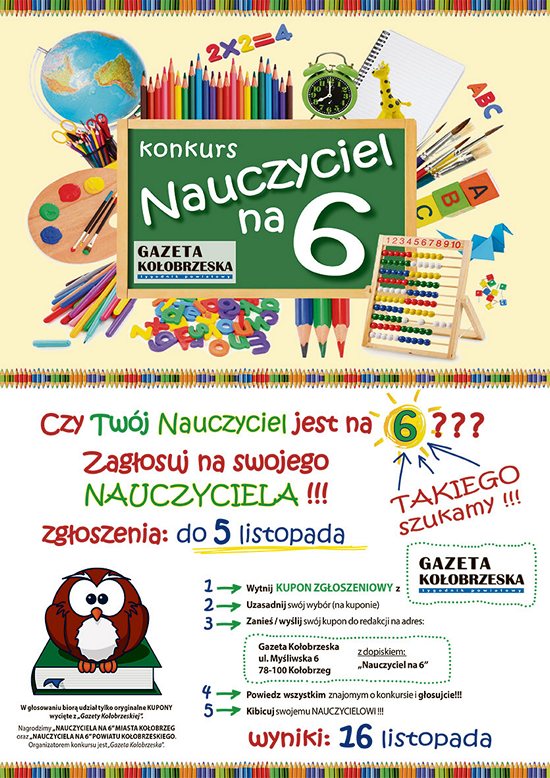 Konkurs Nauczyciel na 6 PLAKAT2018 550px