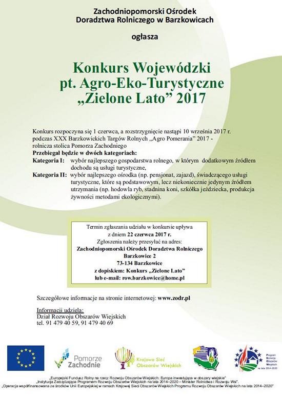 Ogloszenie o konkursie Zielone Lato 2017 550px