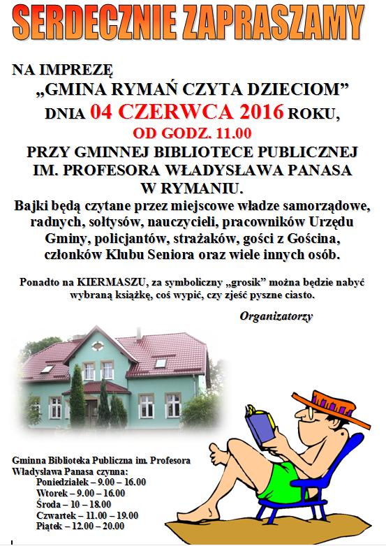 PLAKAT Ryman czyta 04.06.2016