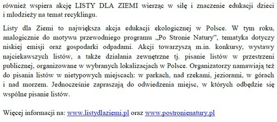 Listy dla Ziemi 2019 2