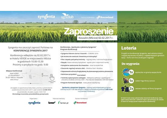 zaproszenie Konferencja Syngenta 2017.01.12 550