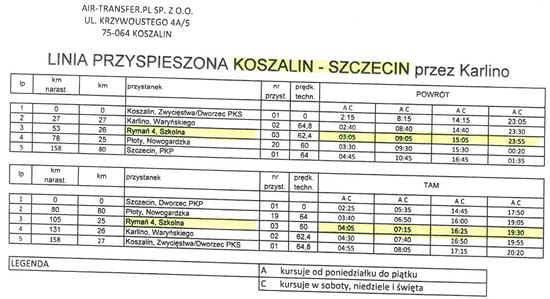 1 Linia KOSZALIN SZCZECIN 550