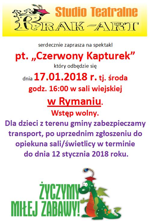 Spektakl Teatralny Czerwony kapturek 2018.01.17